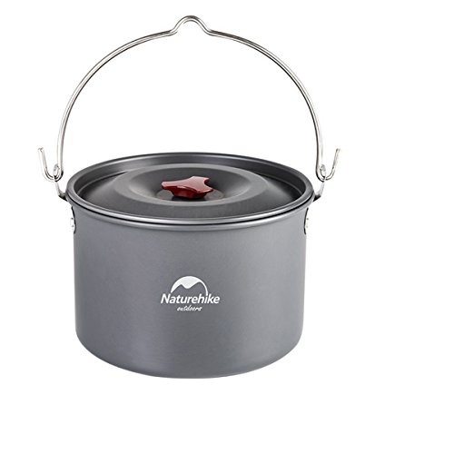 Tentock Portable Picnic 4-6 Persons 4L Stockpot Cooking Hanging Pot Aluminium for Outdoor Bonfire Party Team Tour
