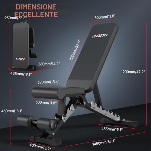 JOROTO Adjustable Weight Bench - Folding Bench for Full Body Strength Training