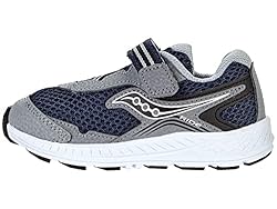Saucony Ride 10 Jr Running Shoe, Navy/Grey, 8 US