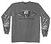 Hot Leathers Bad Scratch Long Sleeve Biker T-Shirt (Charcoal, X-Large)