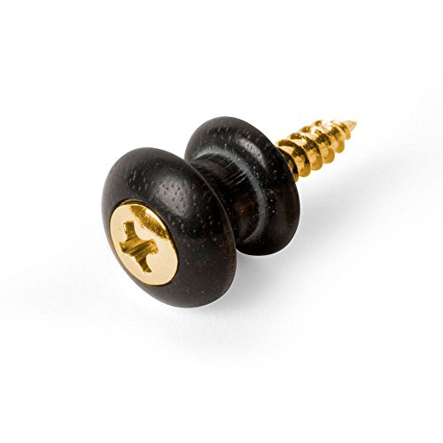Waverly Guitar Strap Button, Ebony Button, Gold Screw