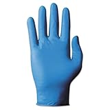 Ansell TNT Blue 92-575 Nitrile Glove, Chemical Resistant, Powdered, Disposable, Rolled Beaded Cuff, 9.5