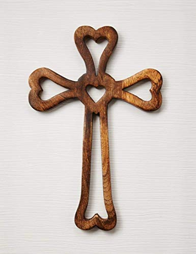 Eximious India Decorative Crucifix Wooden Wall Cross Art Plaque Handmade for Church Or Home Décor 12" X 8" (12" X 8") - Thumbnail 3