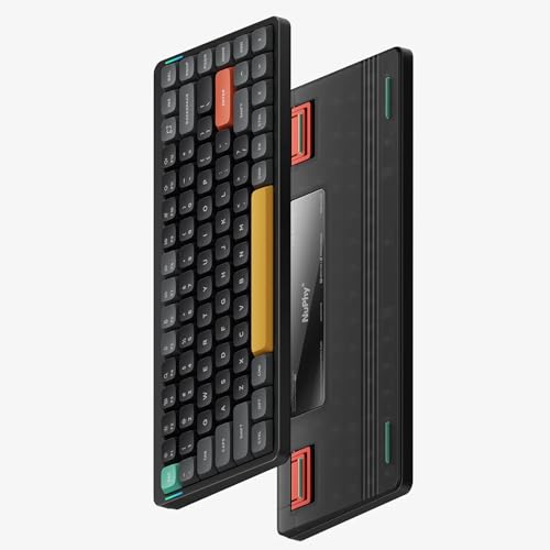 NuPhy Air75 V2 Portable 75% Mechanical Keyboard,Wireless Keyboard,Supports Bluetooth/2.4G/USB-C RGB Bluetooth Keyboards,Compatible with Windows/Mac OS/Linux Systems Black-Gateron Brown Switch