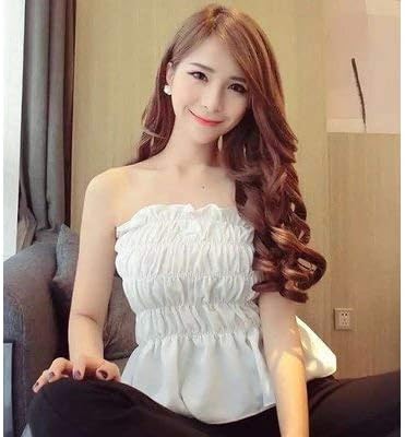 Amazon トップス チューブトップ ベアトップ オフショルダー オフショル 肩みせ オープンショルダー キャミソール 無地 レディース イエロー 並行輸入品 キャミソール タンクトップ 通販