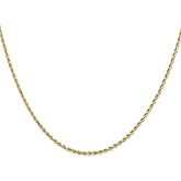 Diamond2Deal 14k Yellow Gold 1.5mm Rope Chain Necklace 16" Necklace 3.44g