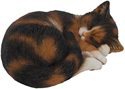 Vivid Arts Real Life Sleeping Cat Tortoiseshell XRL-ZC32-B, Black Brown - Image 3