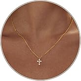 Luxval Cross Necklace for Women -Dainty 14K Gold Plated Cross Necklace Layered Gold Cross Necklace Cross Choker Necklace Gold Cross Necklaces for Women Trendy Gold Jewelry Gifts for Women