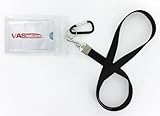 VAS Waterproof Cruise N Travel Cash, ID, Credit / Debit Card & Key Holder - BLACK Deluxe Lanyard #5 Carabiner With RFID Protection -