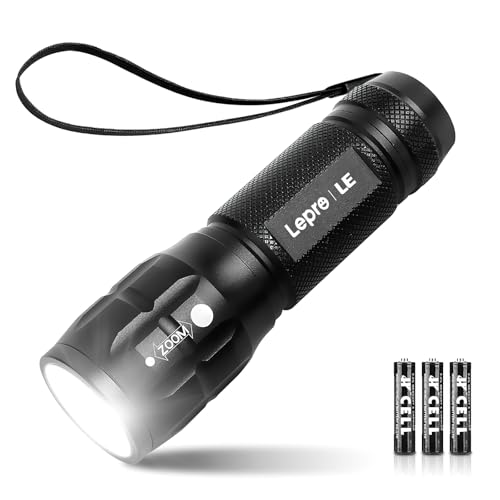 Lepro LED White Light Flashlight, High Lumens Waterproof Adjustable Focus