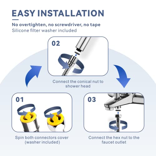 180CM Extra Long Shower Hose, Baytion 360°Anti-twist 304 Stainless Steel Handheld Shower Hose for Shower/Sitz Bath【Leak-proof & Anti-erosion】