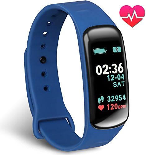 FORCA Fitness Tracker Color Screen Activity Tracker with Heart Rate Monitor Bluetooth IP67 Waterproof Smart Wristbands Bracelet with Sleep Step Counter Smart Watch Strap for Women Men and Kids(Blue)