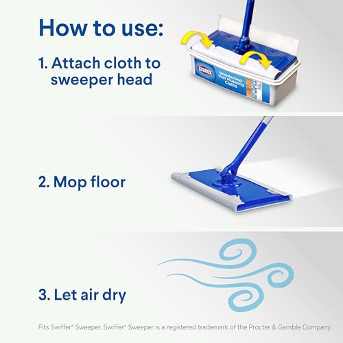 Clorox Disinfecting Wet Mop Pad, Disposable Mop Heads, Multi-Surface Floor Wipes, Rain photo 11