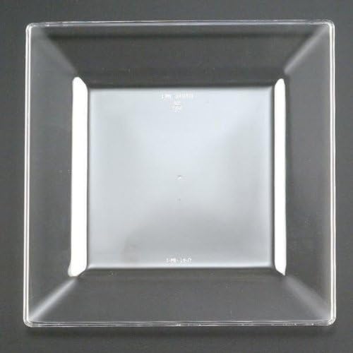 Yoshi Squares 6-Inch Dessert Plate, Clear (Pack of 10)