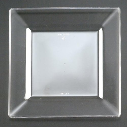 Yoshi Squares 6-Inch Dessert Plate, Clear (Pack of 10)
