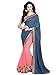 Shonaya Coral,Grey Georgette Patch work saree &Unstitched Blouse Piece,Free Size