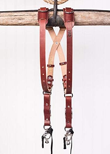 Holdfast Gear Skinny Money Maker | Two Camera Harness | Bridle Leather | Original (Large, Chestnut)