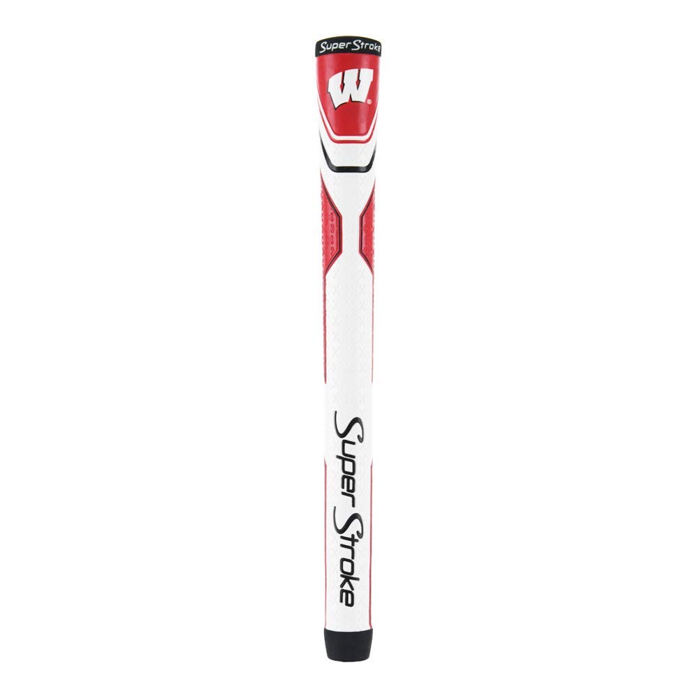 Super Stroke NCAA Traxion Tour Golf Club Grip, University of Wisconsin (Standard) | Officially Licensed Through Team Golf | Improves Feedback and Tackiness | Reduces Taper to Minimize Grip Pressure