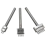 Aiskaer Stainless steel 5mm 2/4/6 Prong Row Hole Punch DIY Diamond Lacing Stitching Chisel Set Leather Craft Kits