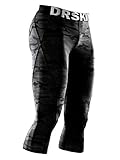 [DRSKIN] Tight 3/4 Compression Pants Base Layer Running Pants Men (XL, MBB811)