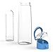 Vremi 24 Oz Fruit Infused Water Bottle - BPA Free Sports Water Bottle with Fruit Infuser Filter and Flip Top Lid Cap - Large Tritan Plastic Eco Drinking Clear Reusable Travel Water Bottles - Blue