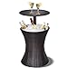 Giantex Outdoor Cool Bar Rattan Style Patio Cool Bar Table Adjustable Height Cocktail Coffee Table for Party Deck Pool Use, Brown primary