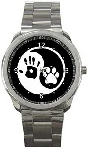 IGT005 Ying Yang Human Hand Dog Paw Hunter Style Sport Metal Watch