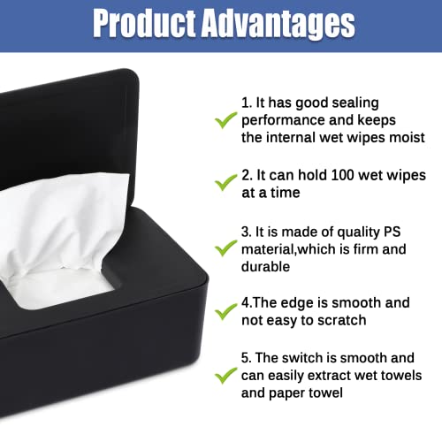 NOVWANG Wipes Dispenser, Baby Wipe Holder, Keeps Wipes Fresh