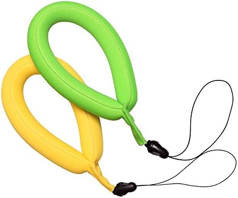 Waterproof Camera Float Strap, Pack of 2, Floating Wrist Strap for Underwater Cameras, Waterproof Cameras, Marine Binoculars, Camcorders, Nikon, Canon, Sony and Phones ( Mustard&Green)