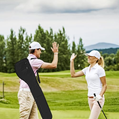 TEUYOE Bolsa de viaje plegable para palos de golf, bolsa porta palos de golf con cremallera para 8-10, bolsa de transporte de golf pequeña y ligera portátil impermeable para mujeres y hombres, negra