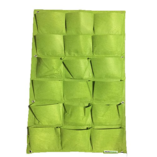 Vertical Garden Planter, Glovion Wall-mounted Planting Pouch Grow Bag for Indoor & Outdoor Use -18 Pockets