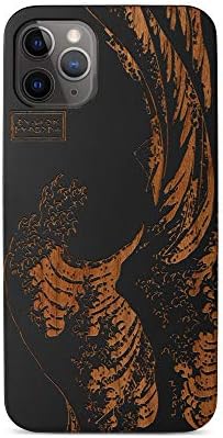 iPhone 11 Case by Case Yard for iPhone 11 6.1-Inch [ 2019 Release ] Shock-Absorption iPhone 11 Phone Cover Wood Black iPhone 11 Cases Great Wave