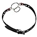 iiniim PU Leather Double Metal Ring Open Mouth Gag Couples Role Play Toy (Black Red, One Size)