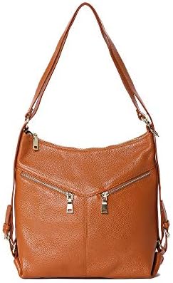 SEALINF Womens Leather Handbag Zipper Shoulder Bag Convertible Backpack Daypack