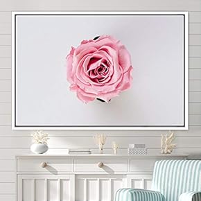 signwin Framed Canvas Wall Art Pink Flower Snapshot...