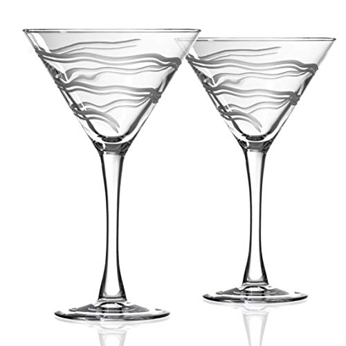 Rolf Glass Good Vibrations Martini Glass Set of 2 Stemmed 10 Ounce