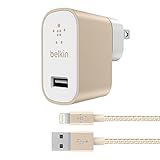 Belkin Wall Charger for Lightning Charged devices - Retail Packaging - Gold