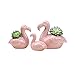 Youfui Ceramic Animal Flowerpot Succulent Plants Container Desk Mini Ornaments (Flamingos Family)