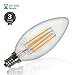 TORCHSTAR 4W E12 Old Generation Filament Candelabra Bulb, UL & Energy Star Certified Vintage Candle Light, 40W Eqv., 2700K Soft White, 6-Pack