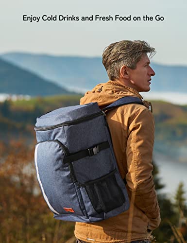 besrey 30L Insulated Backpack, Insulated Bag, Insulated Backpack, Lunch Bag, Keep Food Hot or Cold for Camping, Picnics, BBQ, Beach, Events (Blue)