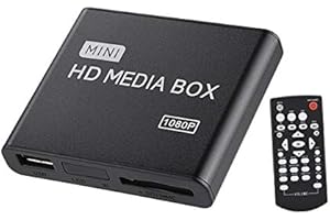 HD Media Player Box 110-240V Full HD Mini Box Media Player 1080P Media Player Box Support USB MMC RMVB MP3 AVI MKV.(Black)
