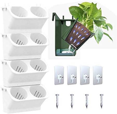 Ljlpropyh Plant Containers Wall Mounted Planter - Self Watering Vertical Wall Mounted Hanging Flowerpot Garden Wall Planter Hanging Flower Pot for Indoor Outdoor Balcony Terrace Decoration