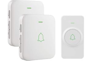 AVANTEK Wireless Door Bell, CW-12 Mini Waterproof Doorbell Chime Operating at 1000 Feet with 52 Melodies, 5 Volume Levels & LED Flash
