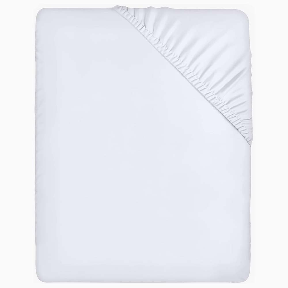 Comfortz Bedding Fitted Sheet Double - Deep Pocket 35CM Soft Brushed Microfiber Polyester - Anti-Allergy, Breathable, Wrinkle-Free Fade-Resistant Easy-Care Machine Washable Bed Sheets (White,Double)