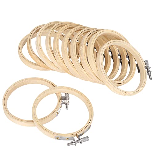 Embroidery Hoops, 12pcs 9cm/3.5in Round Bamboo Circle Cross Stitch Hoop Round Ring for DIY Art Craft Handy Sewing