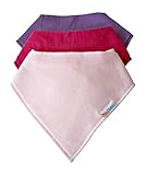 Baby Bluebird Soft Bandana Drool Bibs, 3-Pack Larger Size, Purple and Pinks Gift Set