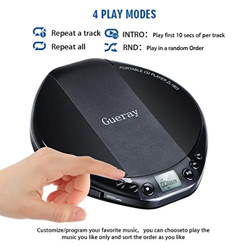 Portable CD Player for Car HiFi Lossless Small CD Player with Headphone CD Discman Compact Disc Personal Walkman Player Shockproof Anti-Skip