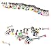 30 PCS Assorted stainless Steel Labret Lip Chin Bar Ring Piercing 1.2mm Bar 16G Multicolor spike ball