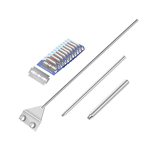 HOTOOLME Algae Scraper Fish Tank Scraper Cleaner Tool Kit with 10 Blades for Glass Aquarium Cleaning 65cm Long Handle