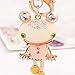 Frog Pendant Keychain, Lovely Vivid Rhinestone Dropped Decoration Dangle Car Pendant Snap Hook Keychain Key Ring(White)thumb 1